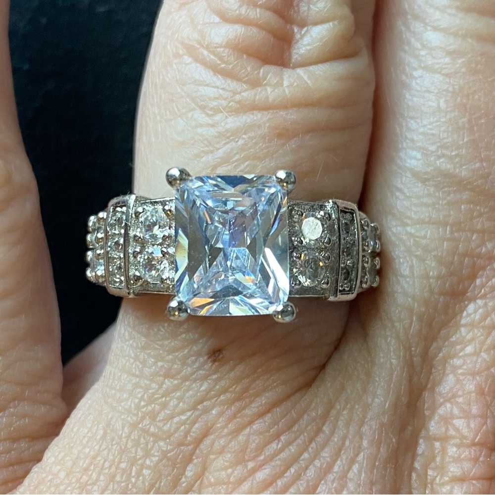 Silver Ring with Big CZ